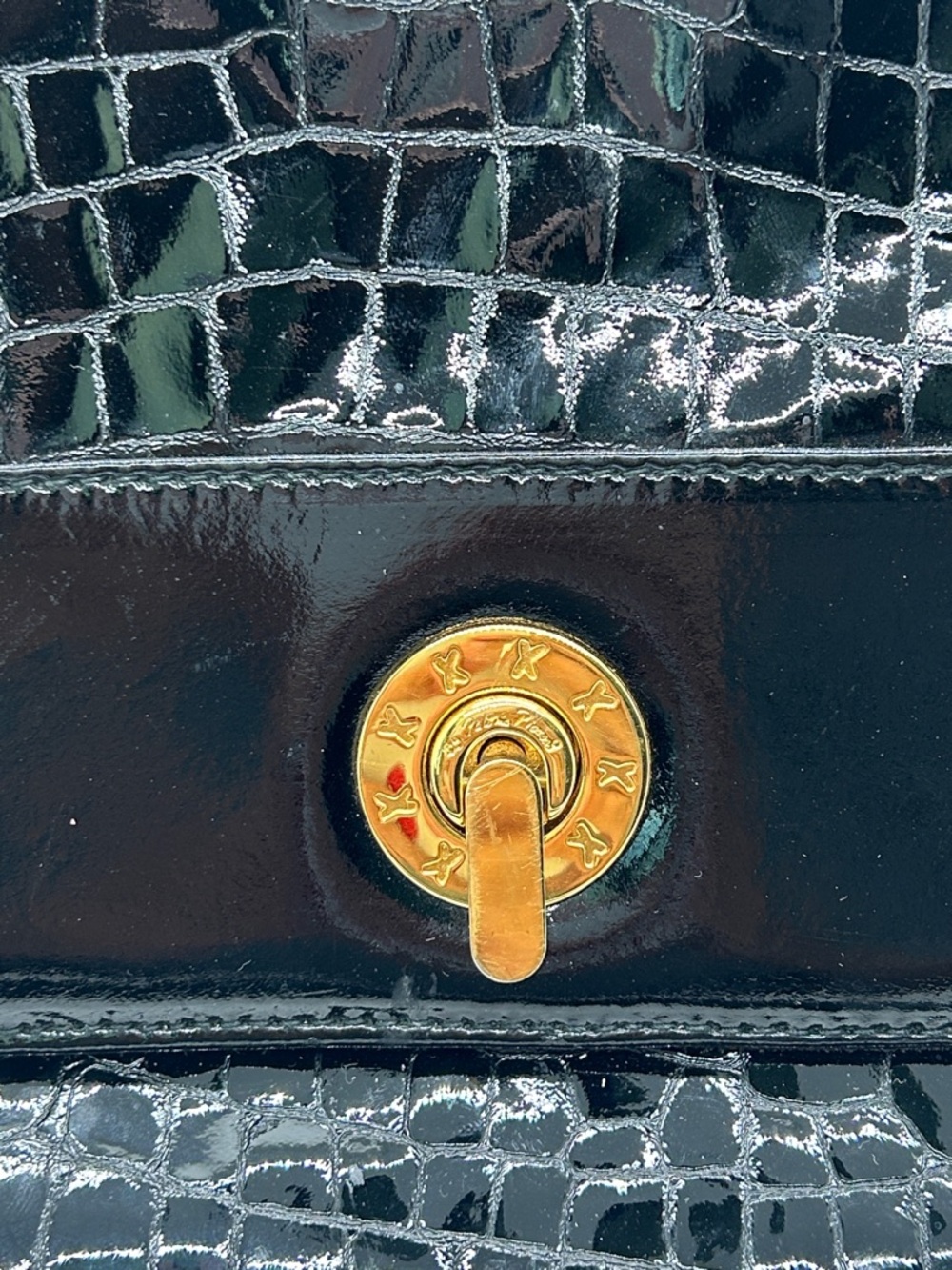 Paloma Picasso Vintage Black Snakeskin Print Leather Crossbody Bag Purse 🌺🌺 - Picture 7 of 14